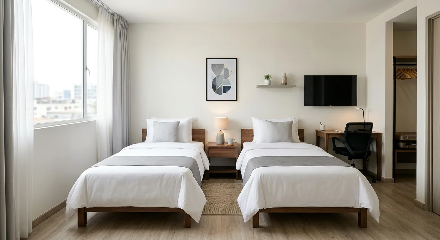 Budget hotel room in Amsterdam