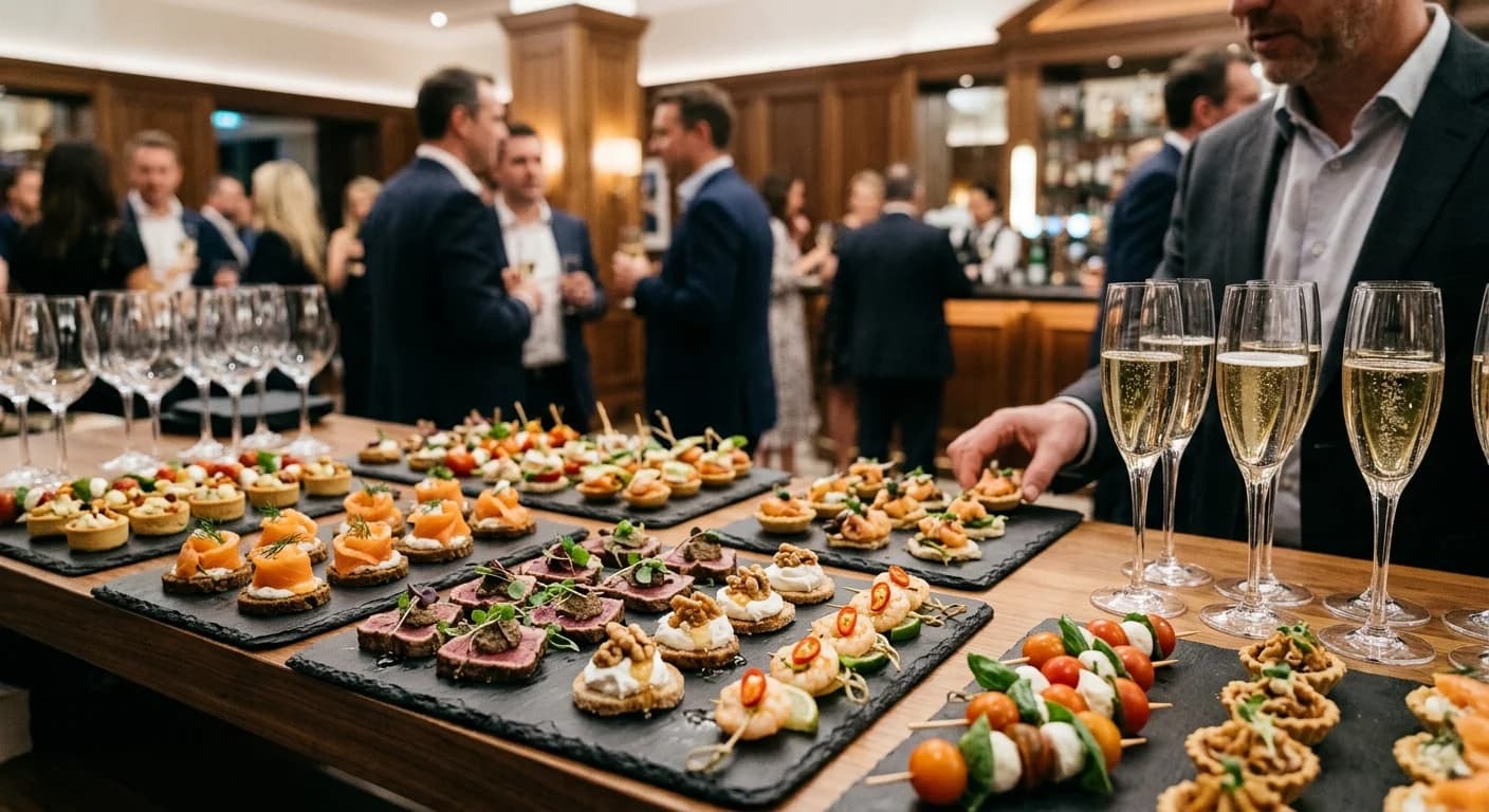 Fingerfood and canapes at a corporate reception in Amsterdam