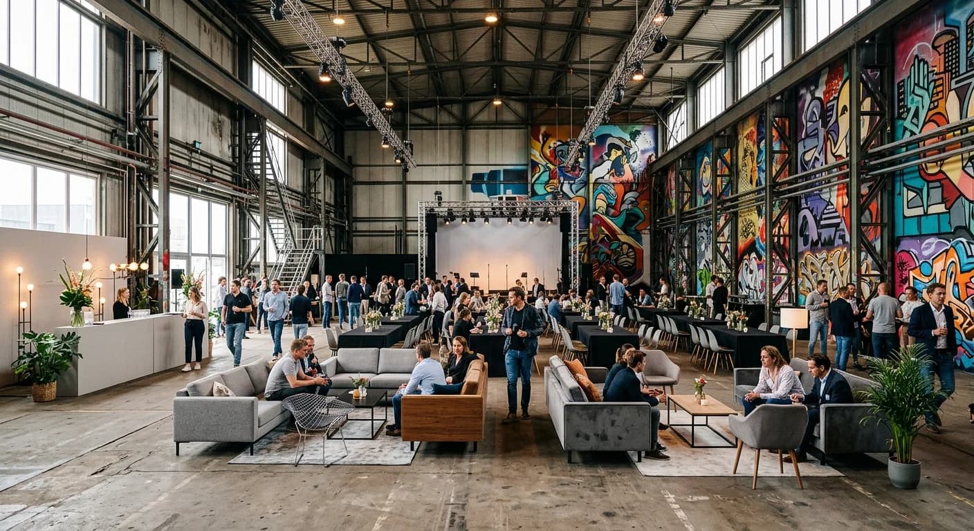 Industrial warehouse at NDSM Wharf in Amsterdam