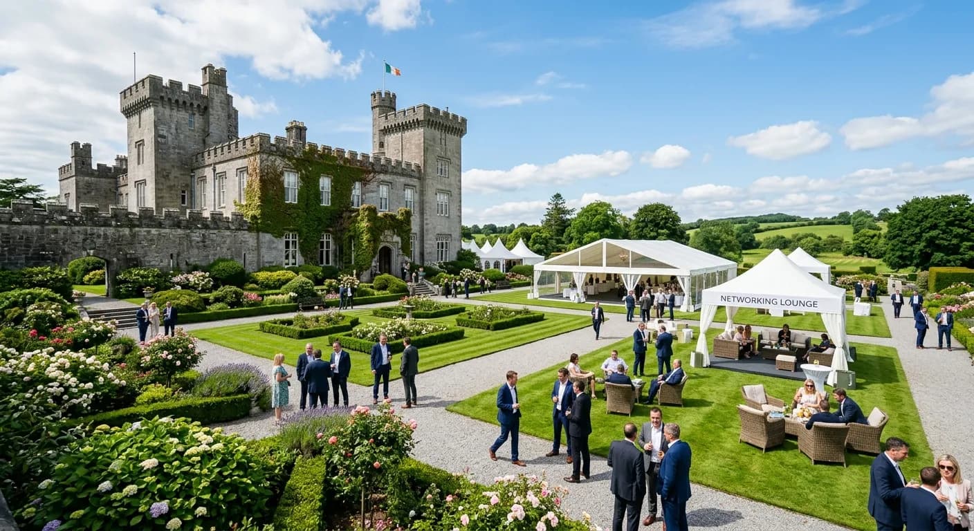 Irish castle estate venue near Dublin set for a corporate gala dinner