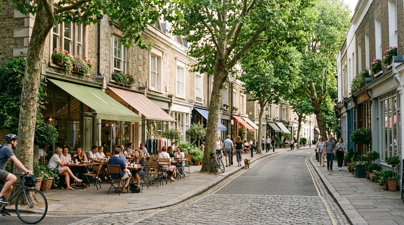 Stylish boutique hotel lobby in Frankfurt Nordend with design furniture