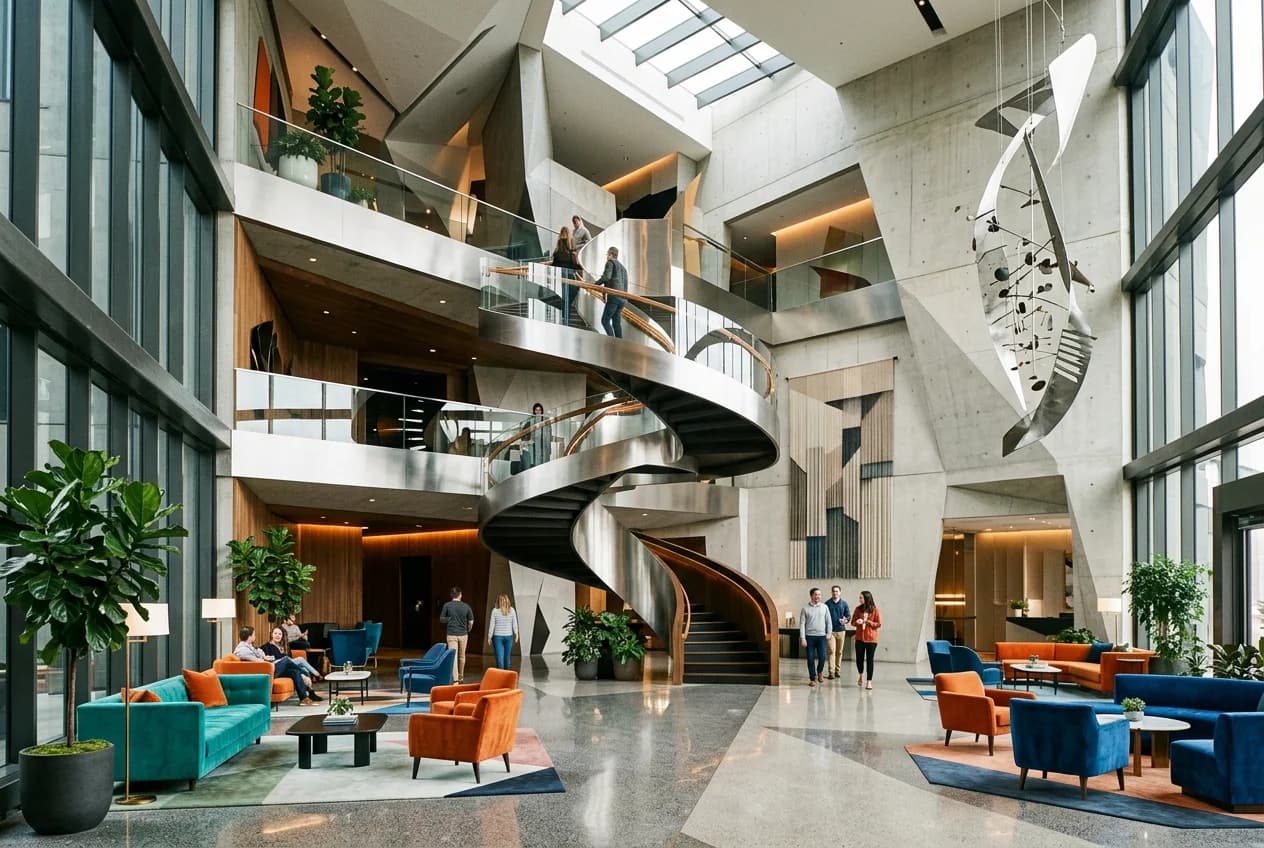 Statement design hotel in Hamburg with dramatic modern architecture and Hanseatic elegance