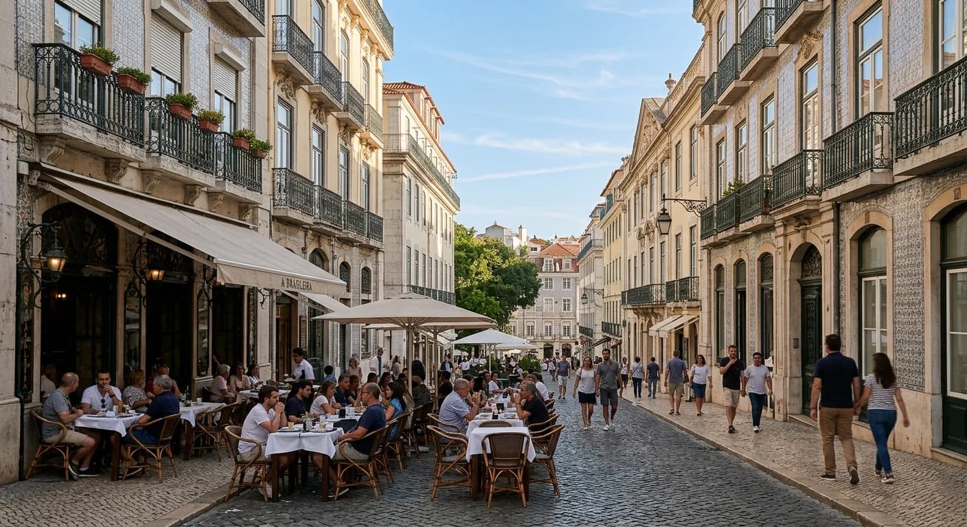 Azulejo-inspired event decoration with Portuguese ceramics at a corporate dinner in Lisbon