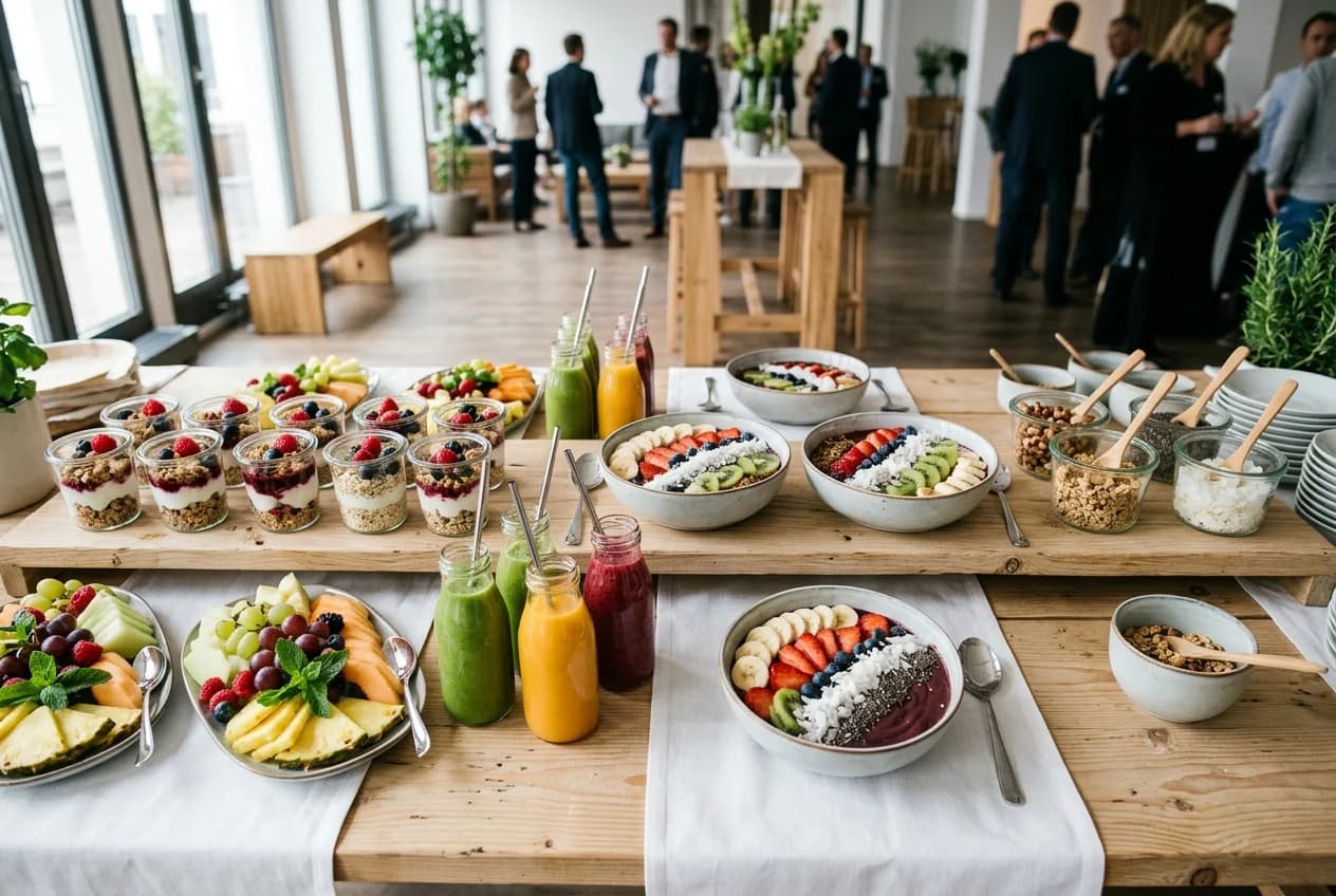 Healthy bowl and snack catering at a corporate workshop in Munich