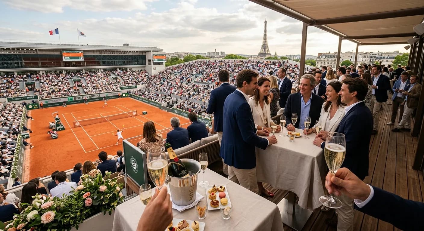 Corporate hospitality at Roland-Garros French Open tennis in Paris