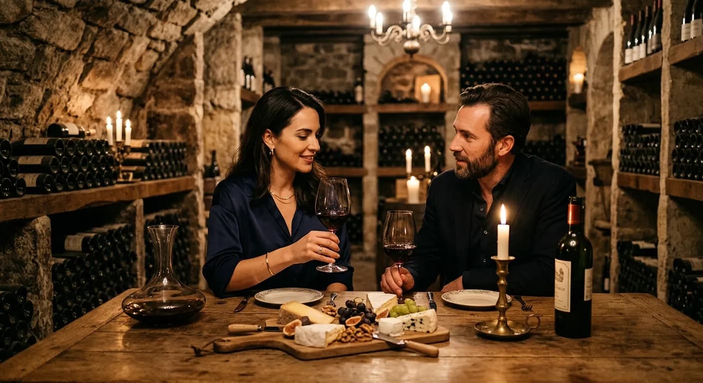 Wine and cheese tasting at Caves du Louvre in Paris